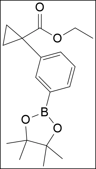 Ethyl 1-(3-(4,4,5,5-tetramethyl-1,3,2-dioxaborolan{9}}yl)ffenyl)cyclopropanecarboxylate; Rhif CAS: 1521255-61-7